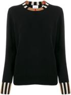 Burberry Vintage Stripe Trimmed Jumper - Black
