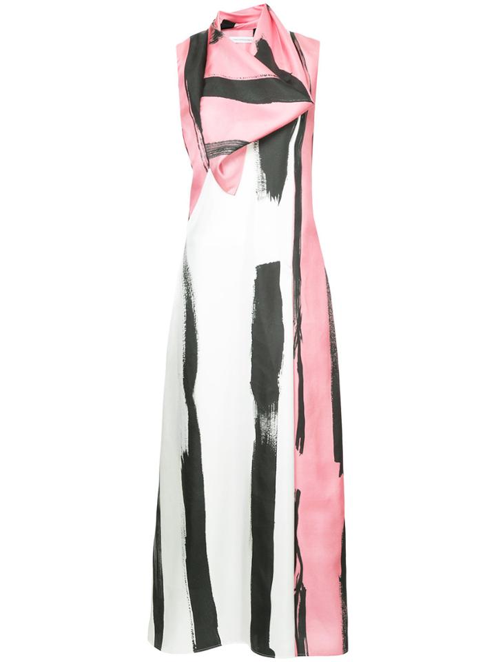 Christopher Esber Patterned Colour Block Maxi Dress - Pink & Purple