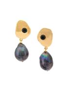 Lizzie Fortunato Jewels Sand Pearl Drop Earrings - Black