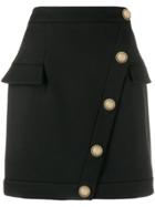 Balmain Button Embellished Short Skirt - Black
