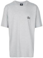 Stussy Oversized Logo Print T-shirt - Grey