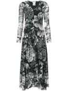 Fuzzi Floral Print Dress - Black