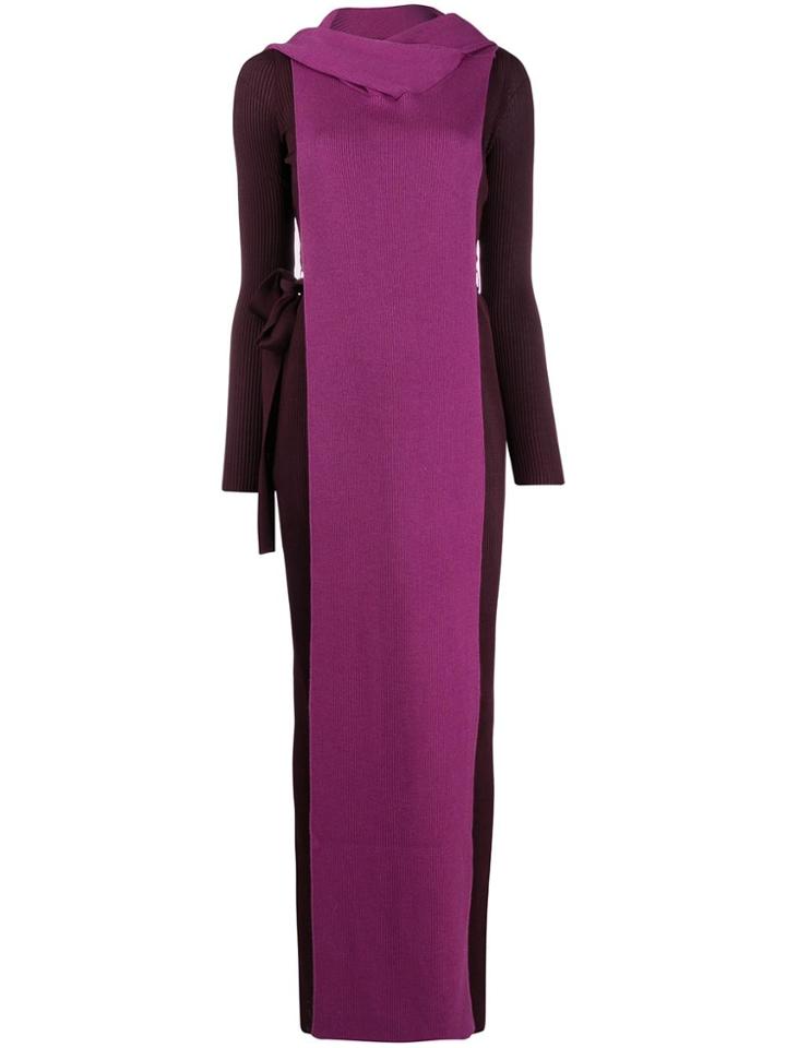 Missoni Layered Hooded Knit Dress - Purple