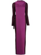 Missoni Layered Hooded Knit Dress - Purple