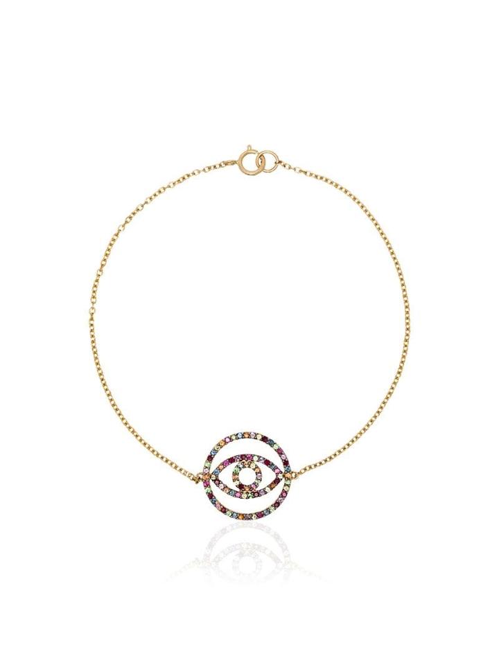 Ileana Makri Rainbow Sapphire Circle Eye Bracelet - Multicoloured
