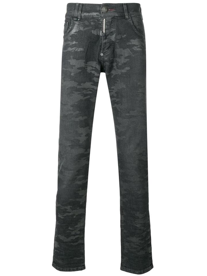 Philipp Plein Camouflage Effect Jeans - Grey