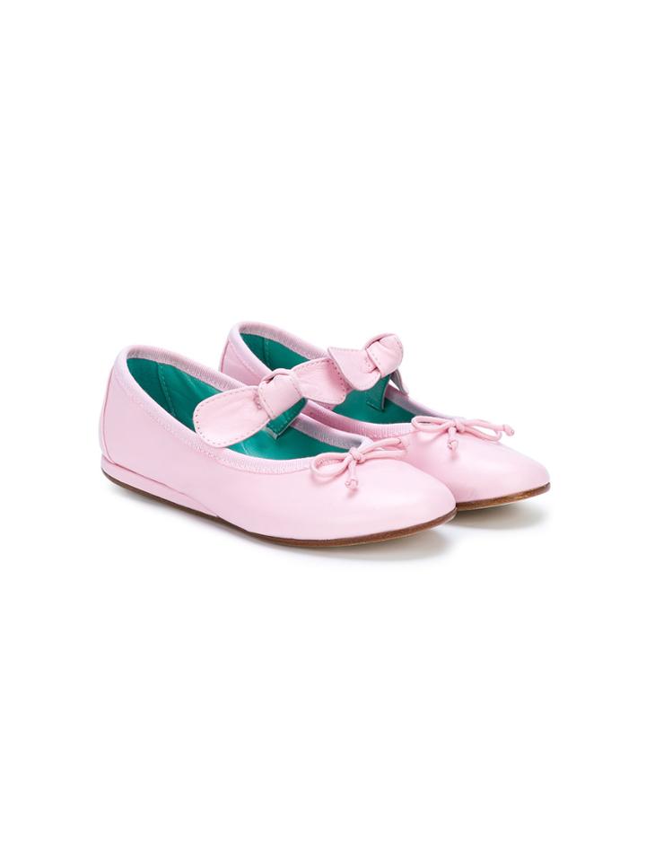 Mi Mi Sol Buckled Ballerina Pumps - Pink & Purple