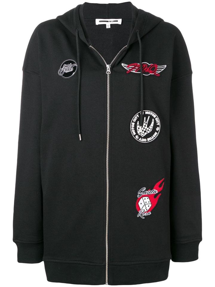 Mcq Alexander Mcqueen Swallow Front Zip Hoodie - Black
