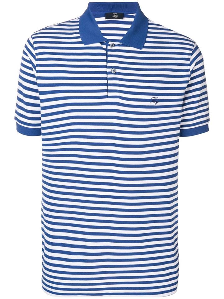 Fay Striped Polo Shirt - Blue