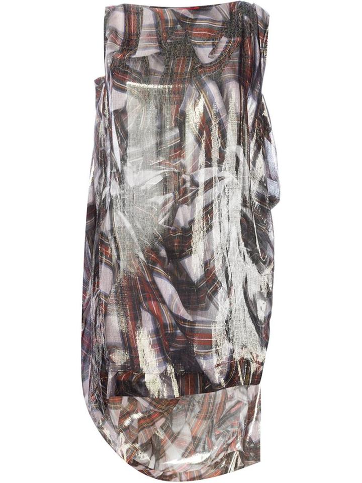 Vivienne Westwood Red Label Metallic Plaid Print Top