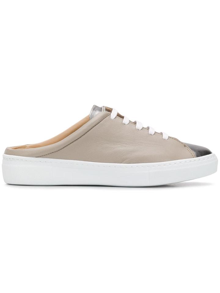 Fabiana Filippi Lace-up Slip-on Mules - Grey