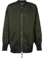 Ziggy Chen Bomber Jacket, Men's, Size: 48, Green, Silk/cotton/wool