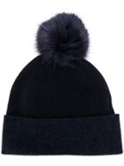 Ps Paul Smith Pom Pom Detailed Knitted Hat - Blue