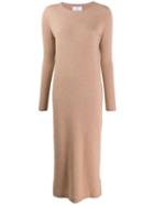 Allude Long Sleeved Knitted Dress - Neutrals