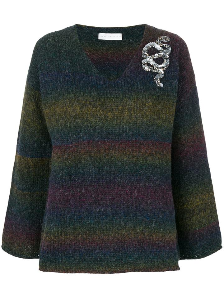 Giada Benincasa Embellished V-neck Jumper - Multicolour