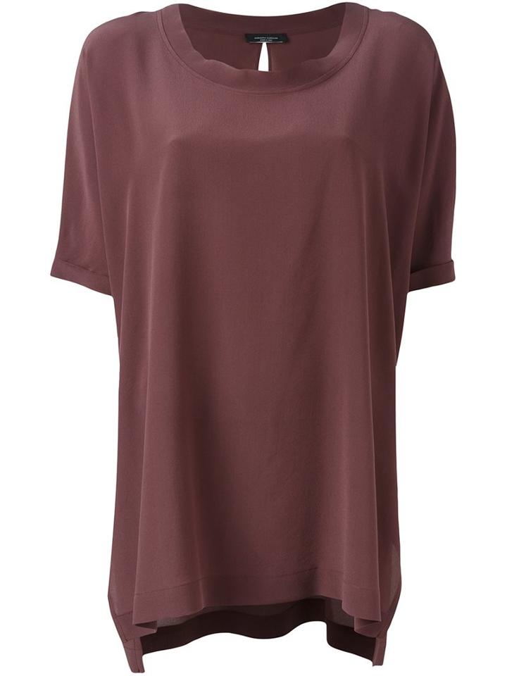 Roberto Collina Flowy Blouse, Women's, Size: Large, Pink/purple, Silk