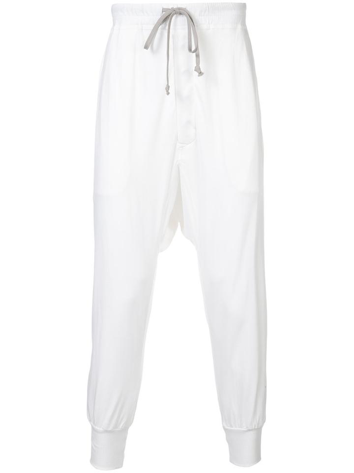 Rick Owens Drkshdw - Prisonner Drop-crotch Trousers - Men - Cotton - L, White, Cotton