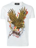 Dsquared2 Eagle Print T-shirt, Men's, Size: M, White, Cotton
