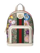 Gucci Flora Print Monogram Backpack - Neutrals