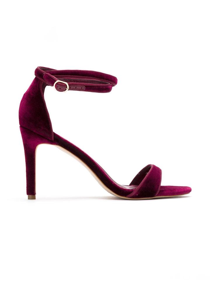 Sarah Chofakian Velvet Sandals - Red