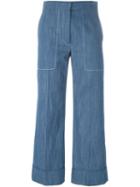 Sonia Rykiel Cropped Denim Trousers, Women's, Size: 38, Blue, Cotton