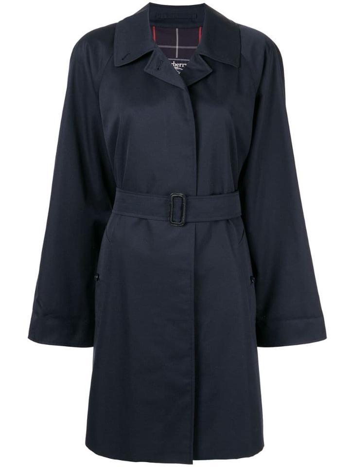 Burberry Pre-owned Belted Trench Coat - Blue