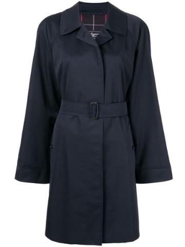 Burberry Pre-owned Belted Trench Coat - Blue