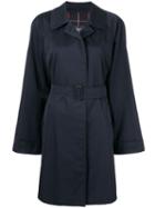 Burberry Pre-owned Belted Trench Coat - Blue