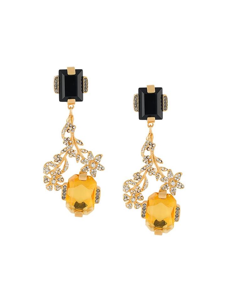 Marni Strass Clip On Earrings, Women's, Metallic