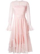 Anna October Striped Flared Dress, Size: Medium, Pink/purple, Cotton/polyester