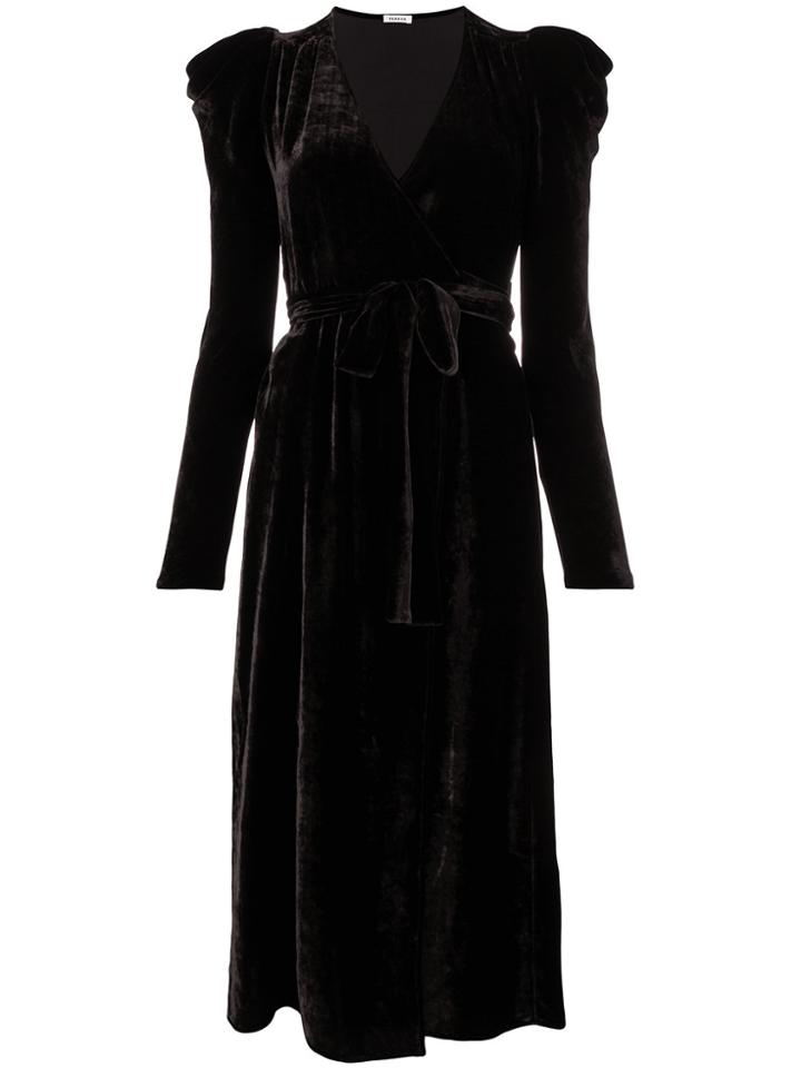 P.a.r.o.s.h. Velvet Belted Dress - Brown