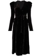 P.a.r.o.s.h. Velvet Belted Dress - Brown