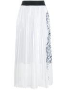 Krizia Leopard Detail Pleated Skirt - White