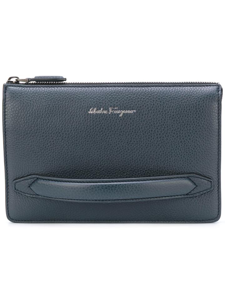Salvatore Ferragamo Firenze Clutch Bag - Blue
