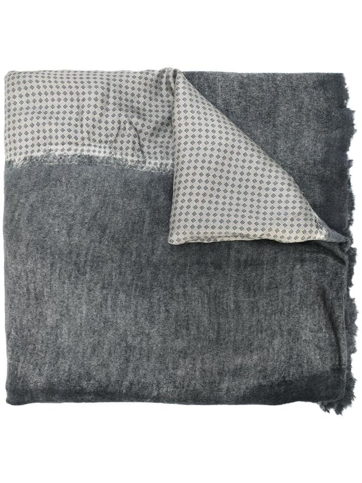 Avant Toi Panelled Scarf, Men's, Grey, Silk/cashmere