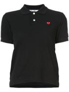 Comme Des Garçons Play Heart Logo Polo Shirt - Black