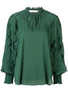 See By Chloé Laser-cut Floral Blouse - Green