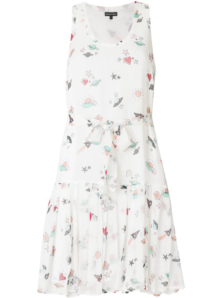 Emporio Armani Heart And Planet Print Dress - White