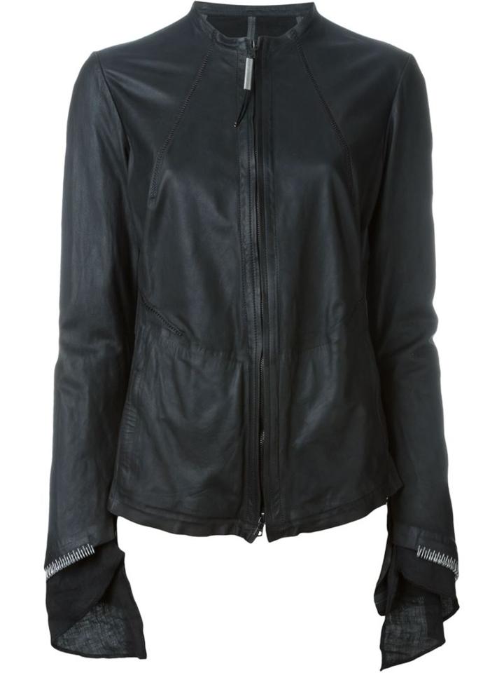 Isaac Sellam Experience Zip Jacket, Women's, Size: 40, Black, Linen/flax/calf Leather