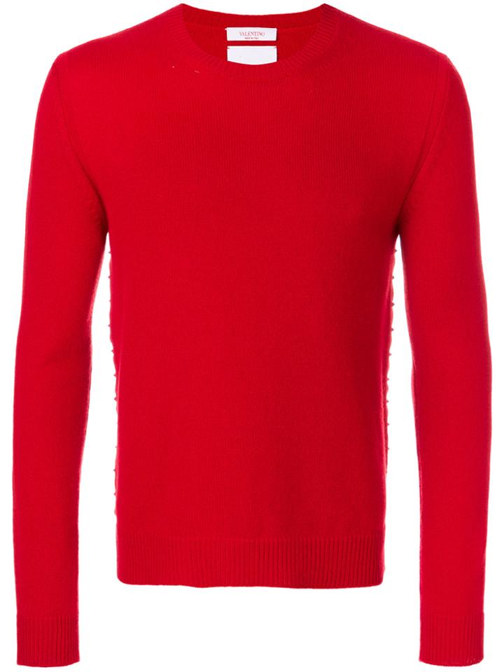 Valentino Cashmere Rockstud Jumper - Red