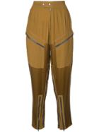 Fleur Du Mal Zipped High-waisted Trousers - Green