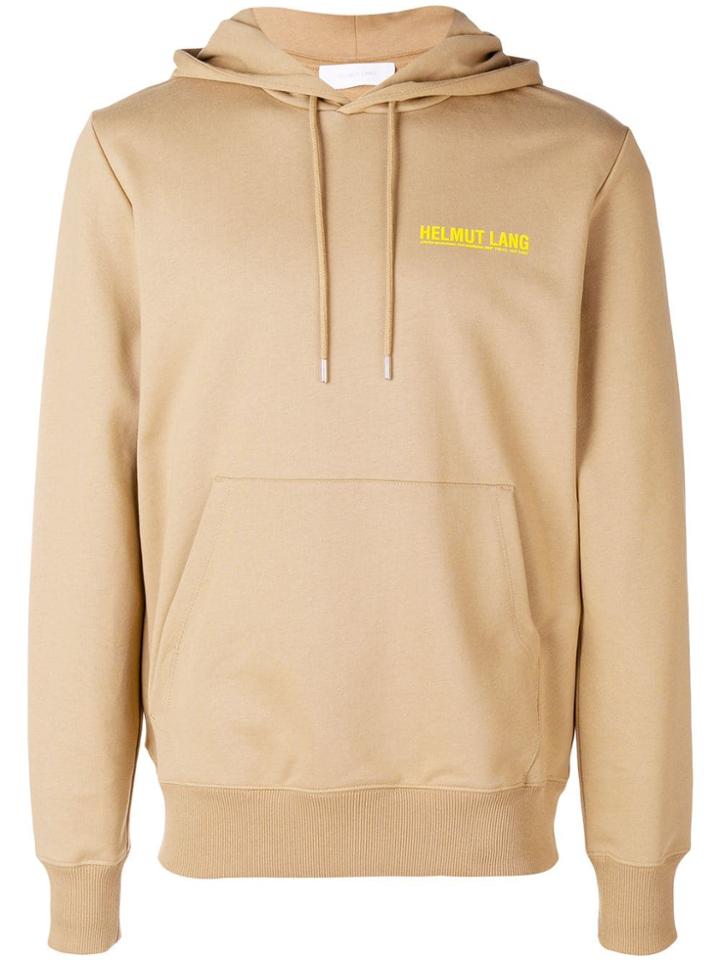 Helmut Lang Logo Print Hoodie - Nude & Neutrals
