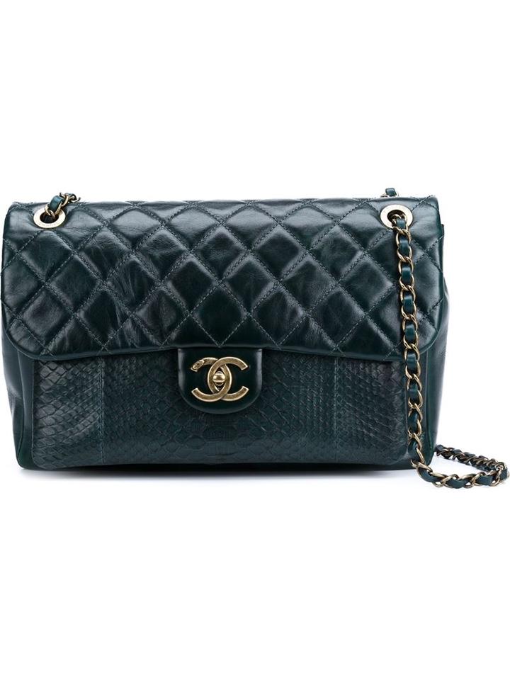 Chanel Vintage Jumbo Flap Shoulder Bag, Women's, Green