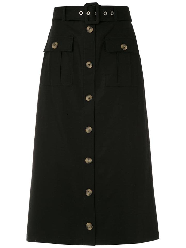 Nk Midi Buttoned Skirt - Black