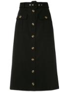 Nk Midi Buttoned Skirt - Black