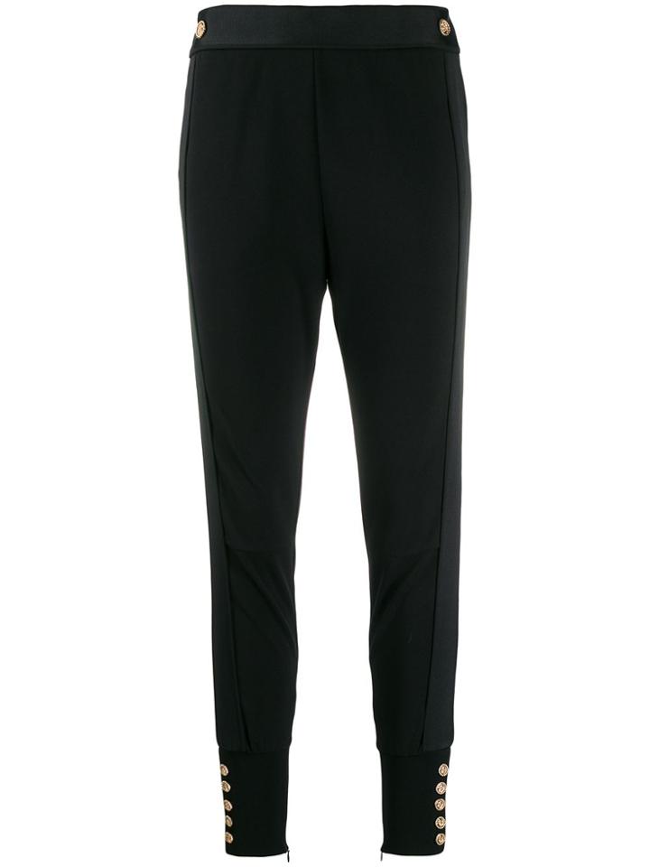 Edward Achour Paris Slim-fit Button Detail Pants - Black