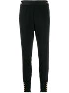 Edward Achour Paris Slim-fit Button Detail Pants - Black