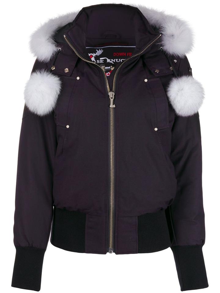 Moose Knuckles Debbie Bomber Jacket - Purple