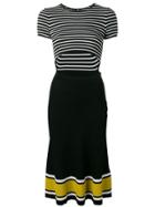 Elisabetta Franchi Striped Fitted Dress - Black