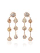 Saqqara Brown Diamond Chandelier Earrings - Pink & Purple